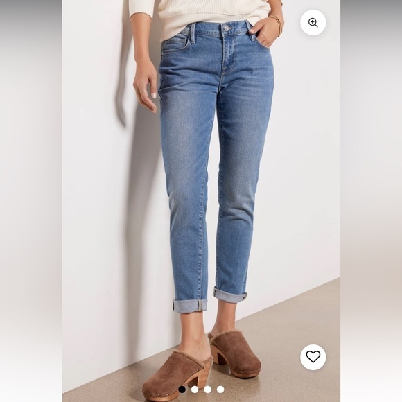 Frame Le Garçon Rolled Raw Hem Boyfriend Jeans Deepwater Wash - Picture 1 of 15